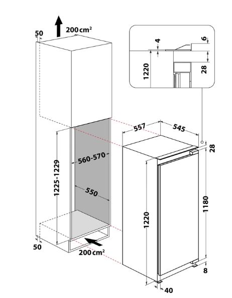 Inbouw koelkast Bauknecht KSI 12VF3