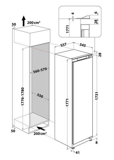 Inbouw koelkast Bauknecht KSI 18GF2 P0