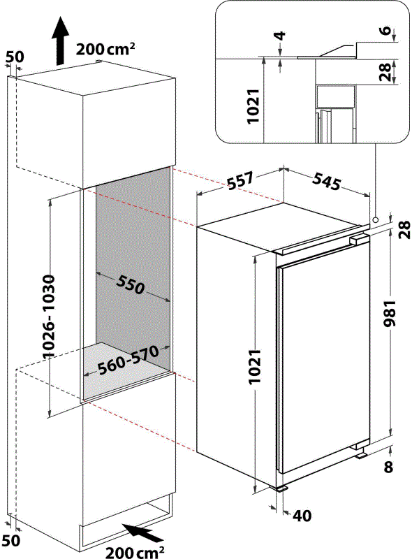 Inbouw koelkast Bauknecht KSI 10VF2